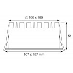Foco LED Kardan cuadrado 107x107mm WAS 20W UGR10
